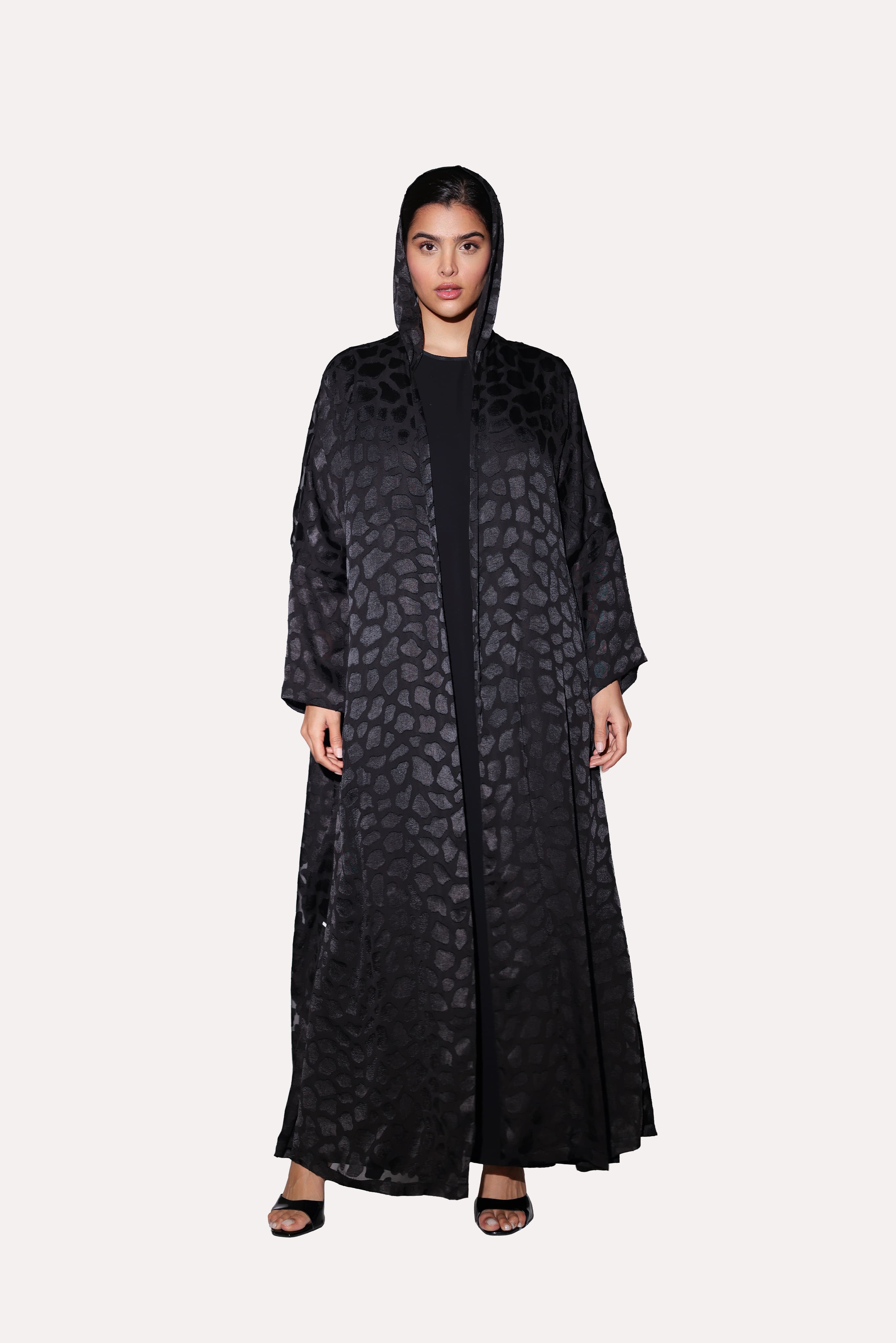 Leopard Dot Bisht Abaya