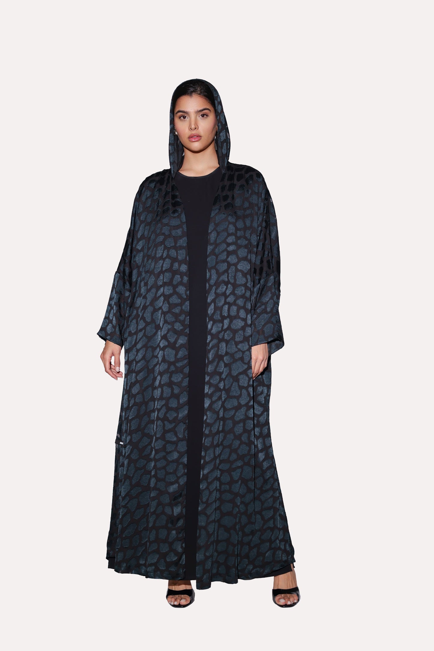 Leopard Dot Bisht Abaya