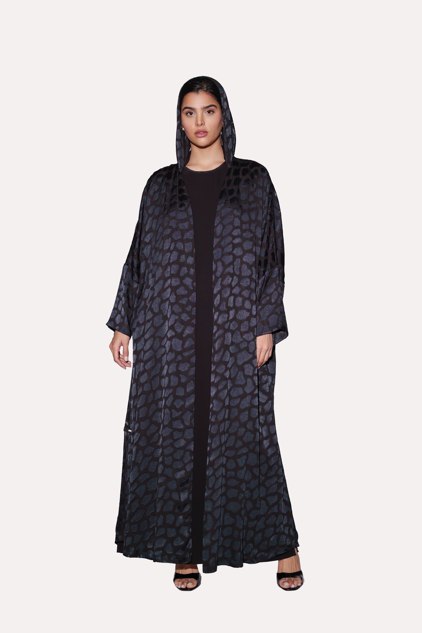 Leopard Dot Bisht Abaya