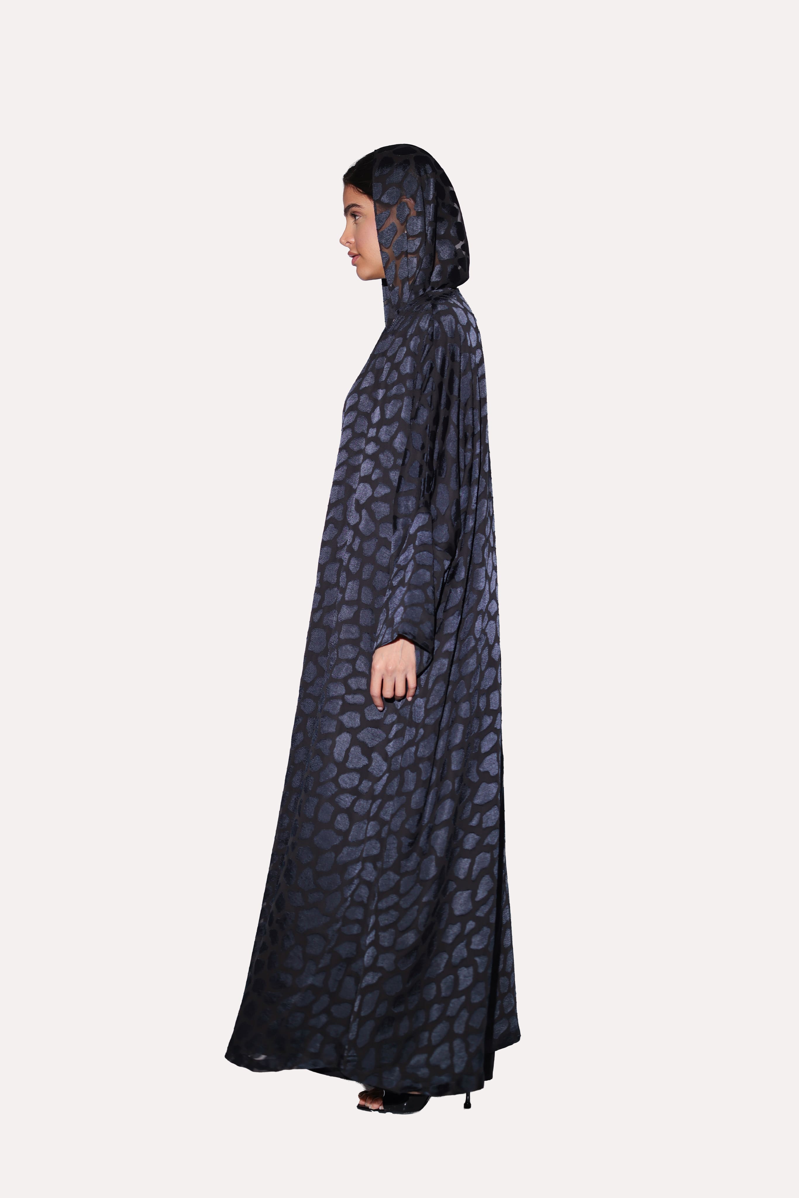 Leopard Dot Bisht Abaya