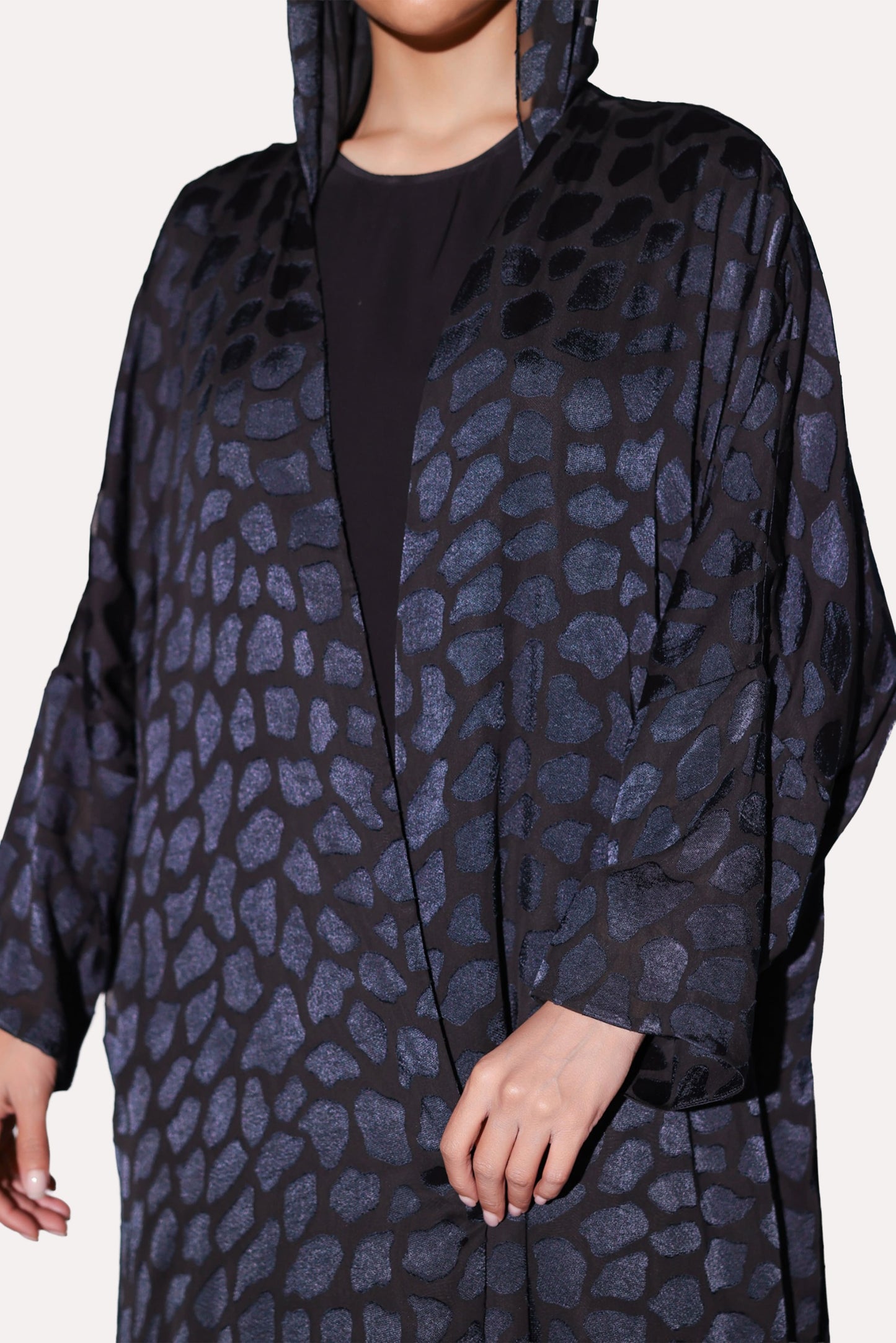Leopard Dot Bisht Abaya