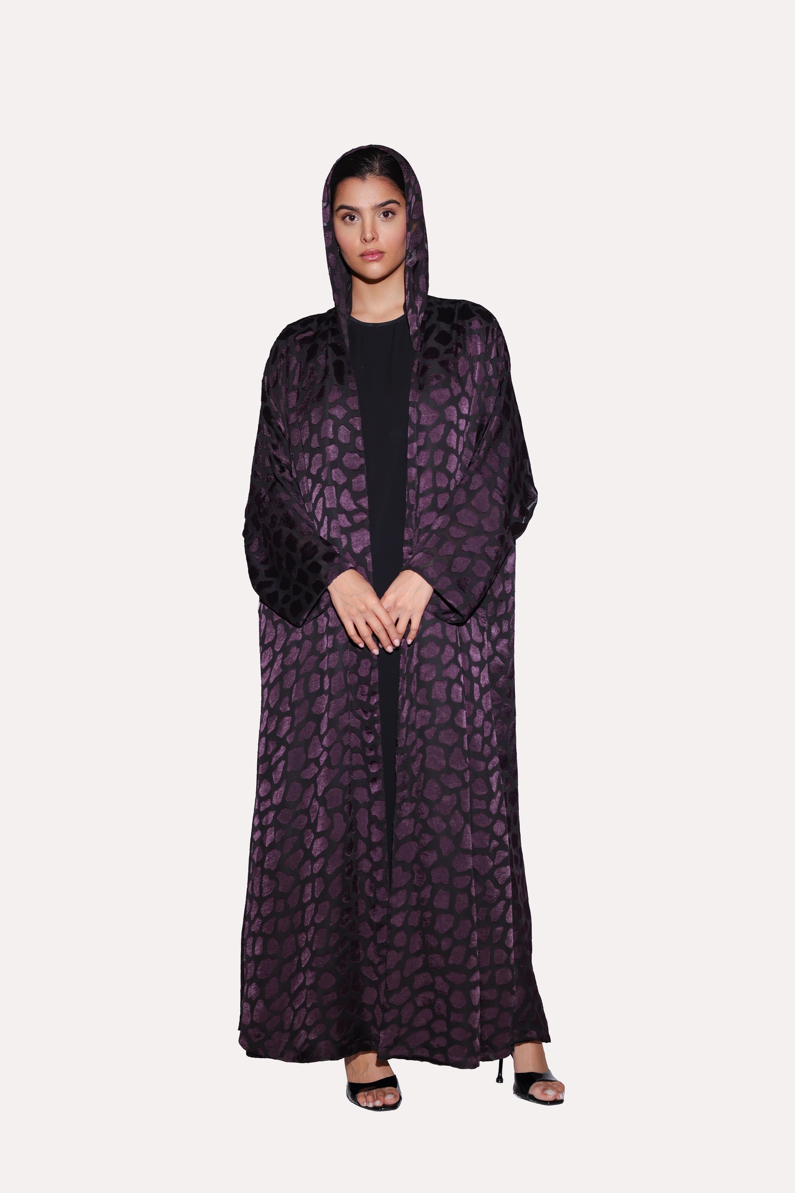 Leopard Dot Bisht Abaya