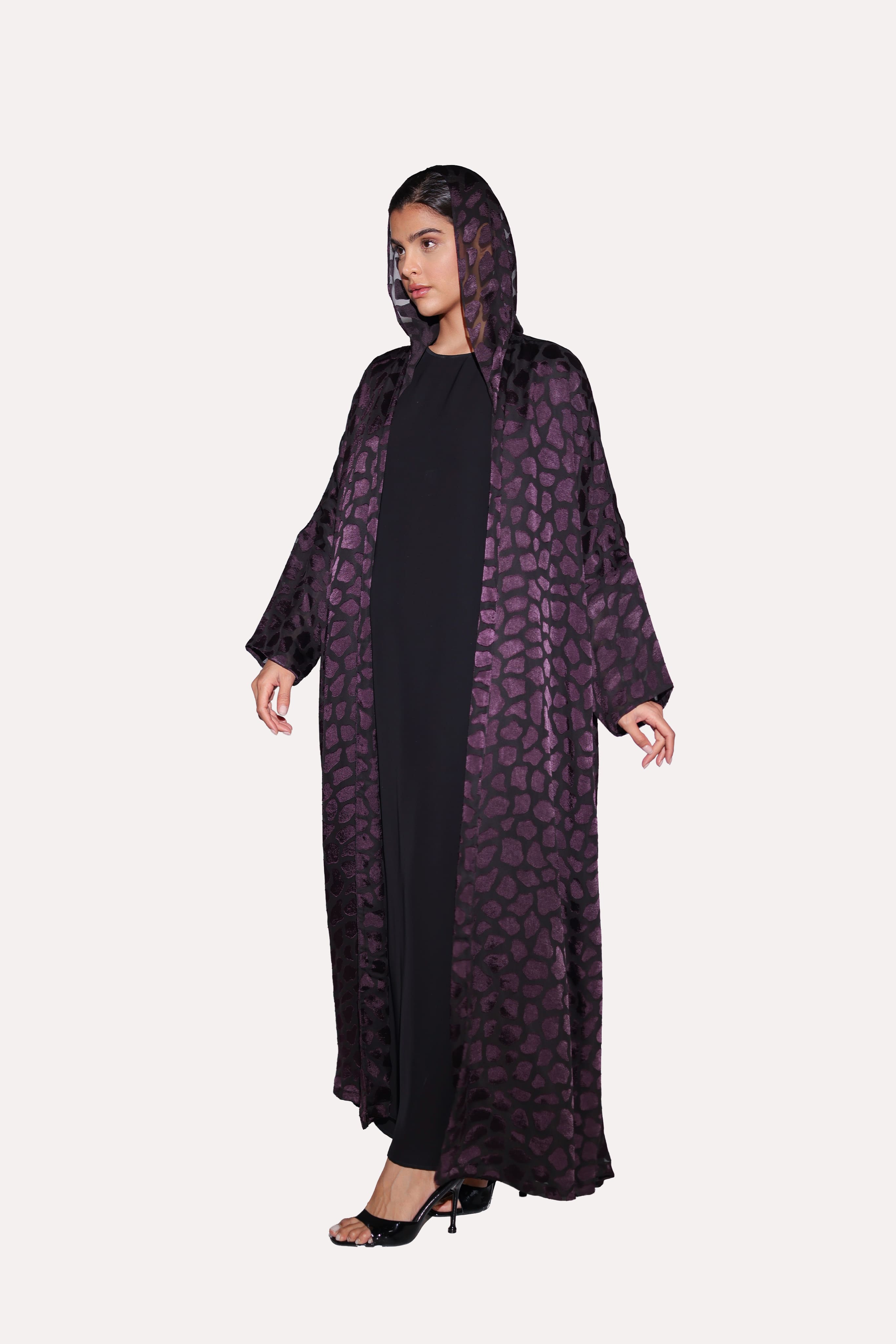 Leopard Dot Bisht Abaya