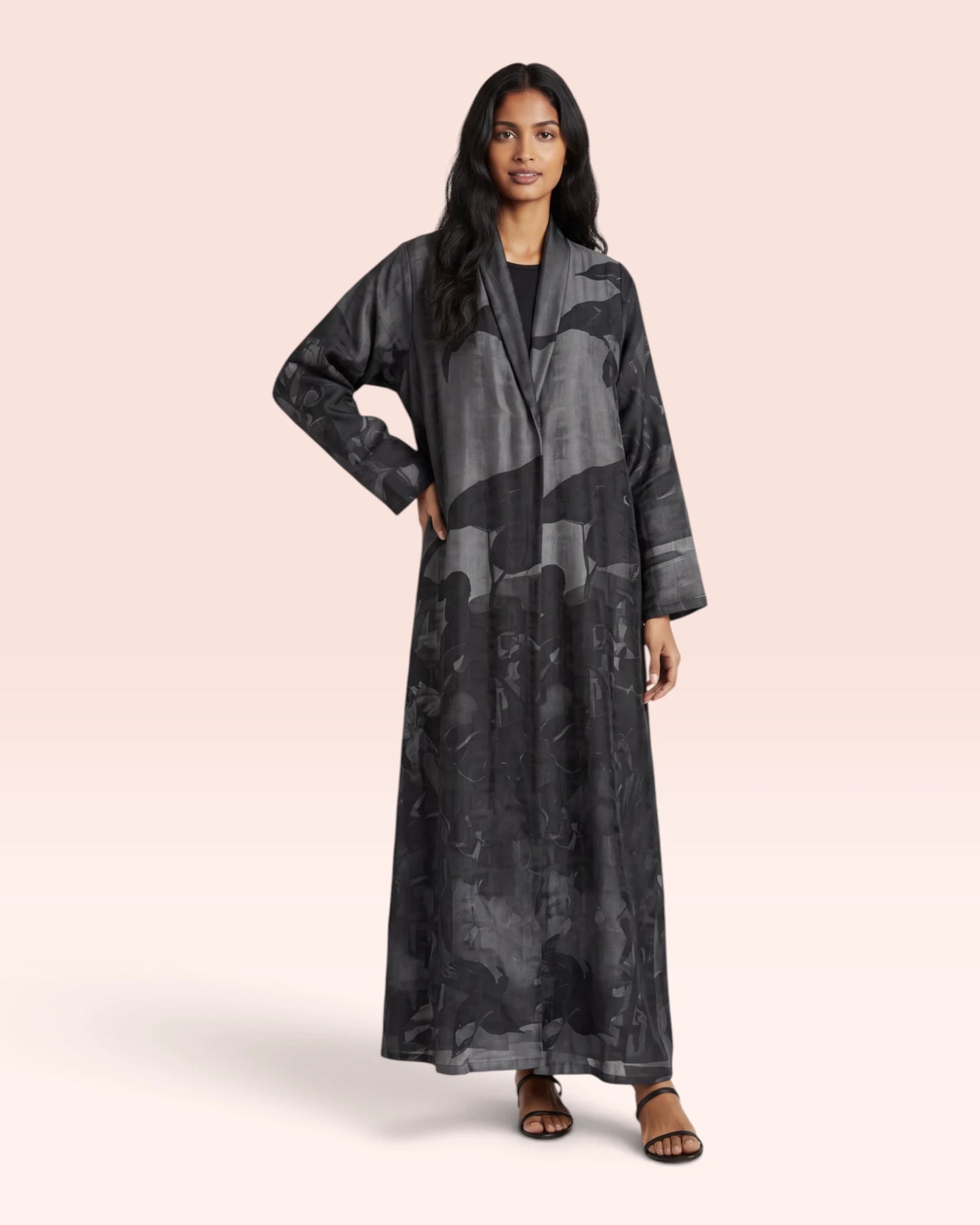 Midnight Garden Abaya in Nida Jacquard