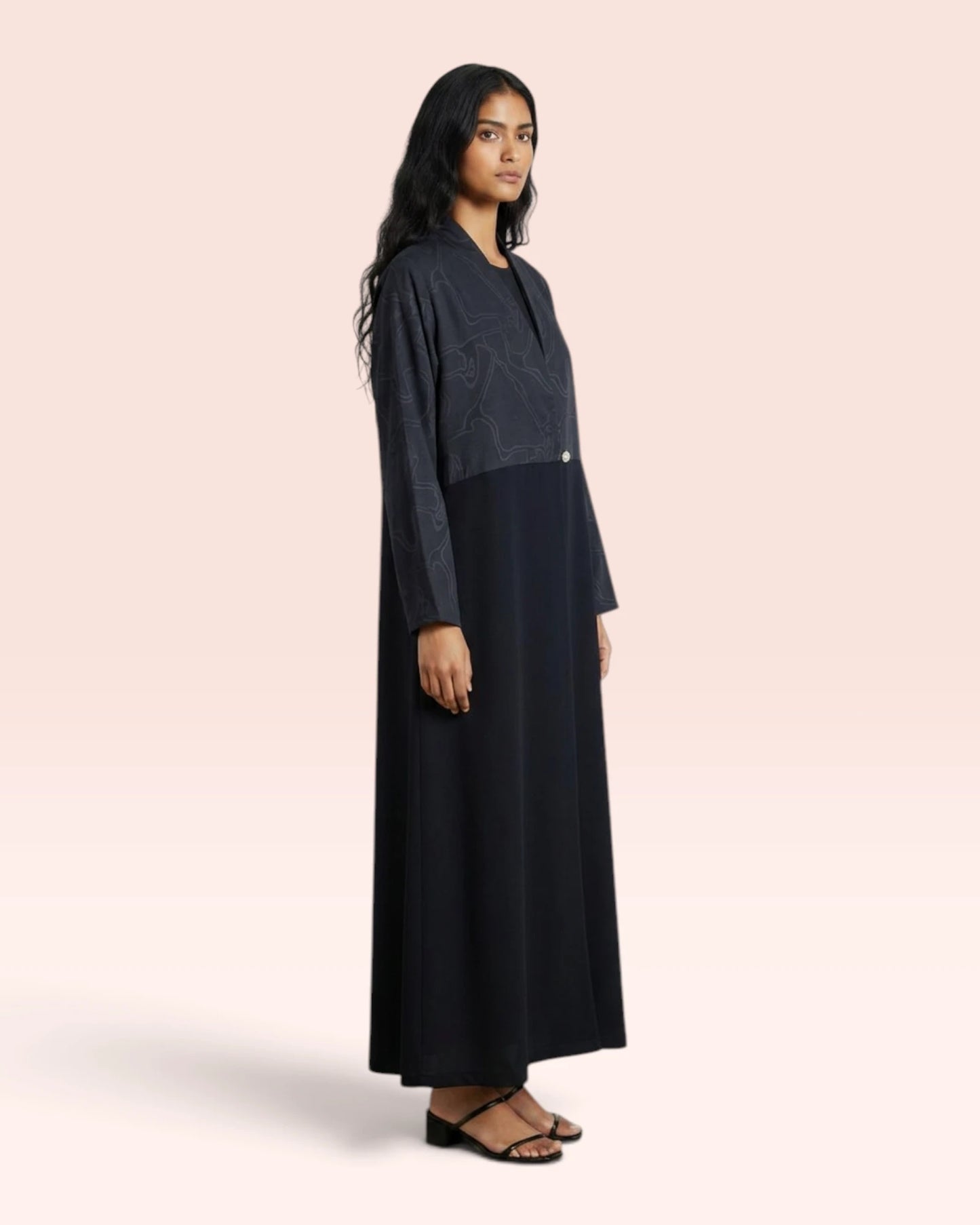 Two Tone Marble Abaya