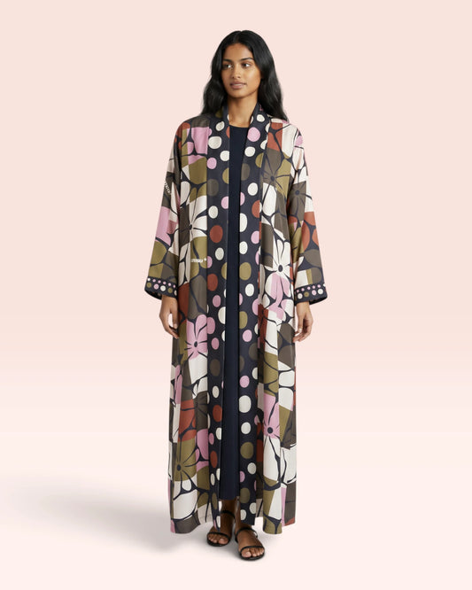 Colorful Dot Abaya