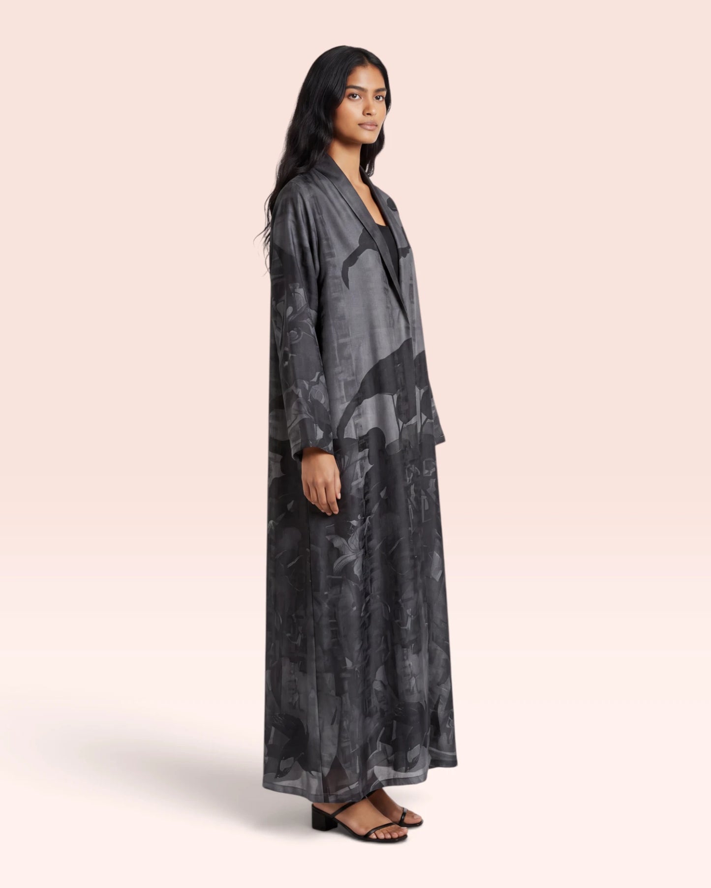 Midnight Garden Abaya in Nida Jacquard