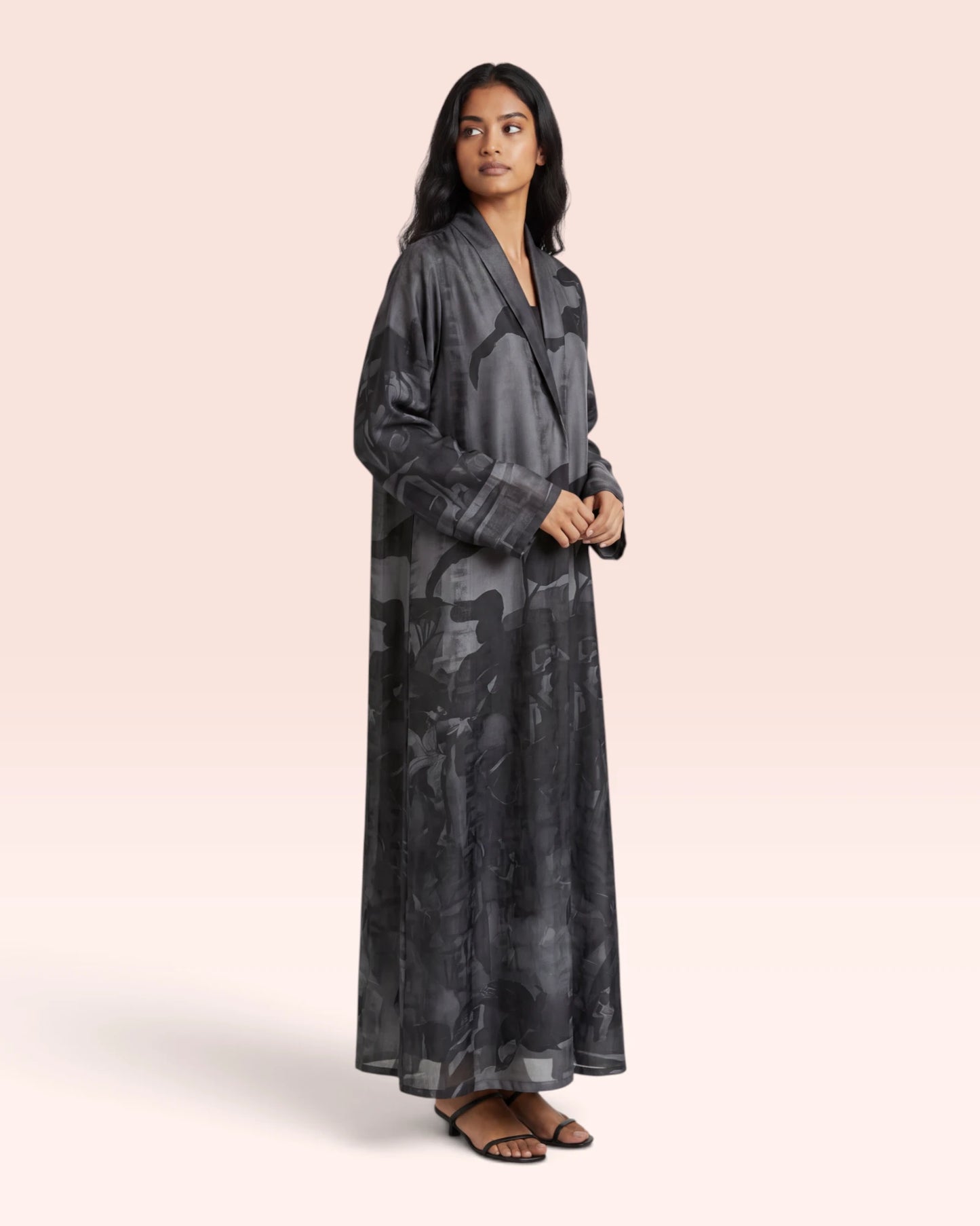 Midnight Garden Abaya in Nida Jacquard