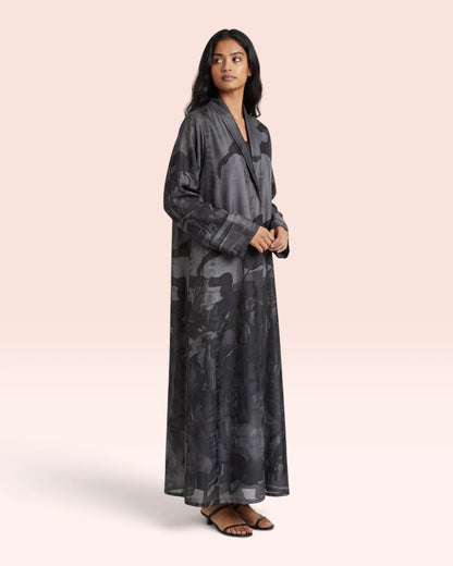 Midnight Garden Abaya in Nida Jacquard