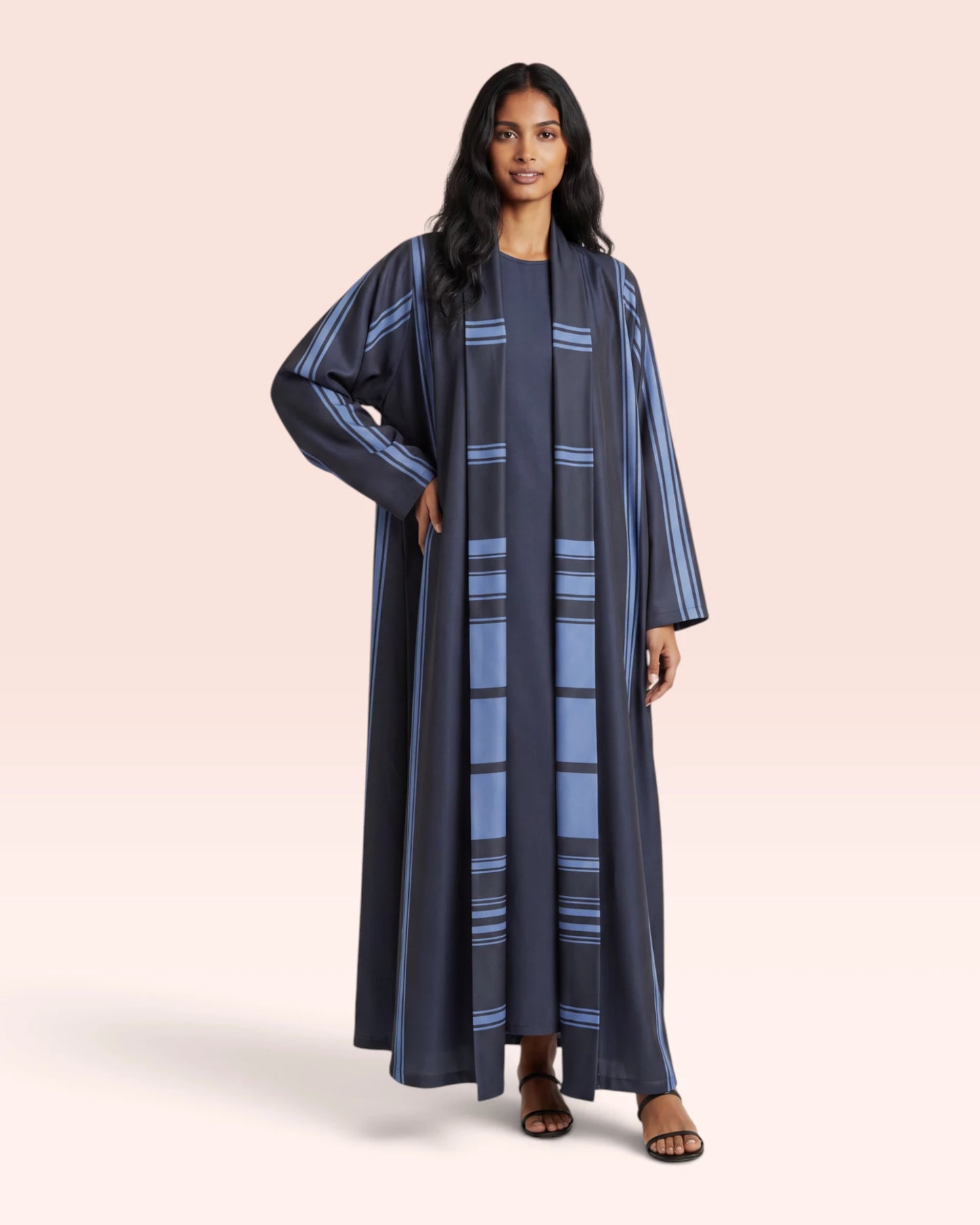 Satin Stripe Abaya
