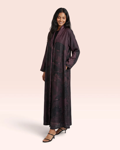 Midnight Garden Abaya in Nida Jacquard