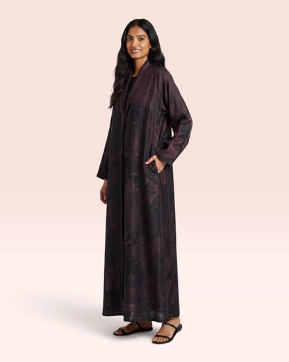 Midnight Garden Abaya in Nida Jacquard